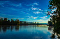 Untersee mit Brücke zur  Insel  Werd