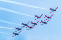 Flugshow mit dem PC 7 Team der  Luftwaffe  in  Sitterdorf