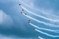 Flugshow mit dem PC 7 Team der  Luftwaffe  in  Sitterdorf