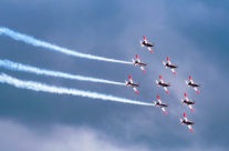 Flugshow mit dem PC 7 Team der  Luftwaffe  in  Sitterdorf