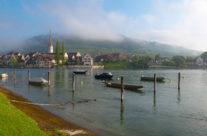 Es ist noch wenig los auf dem Rhein